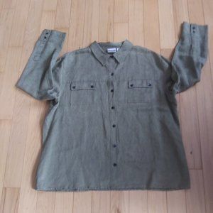 Chico's button down silk and linen blouse chico size 3